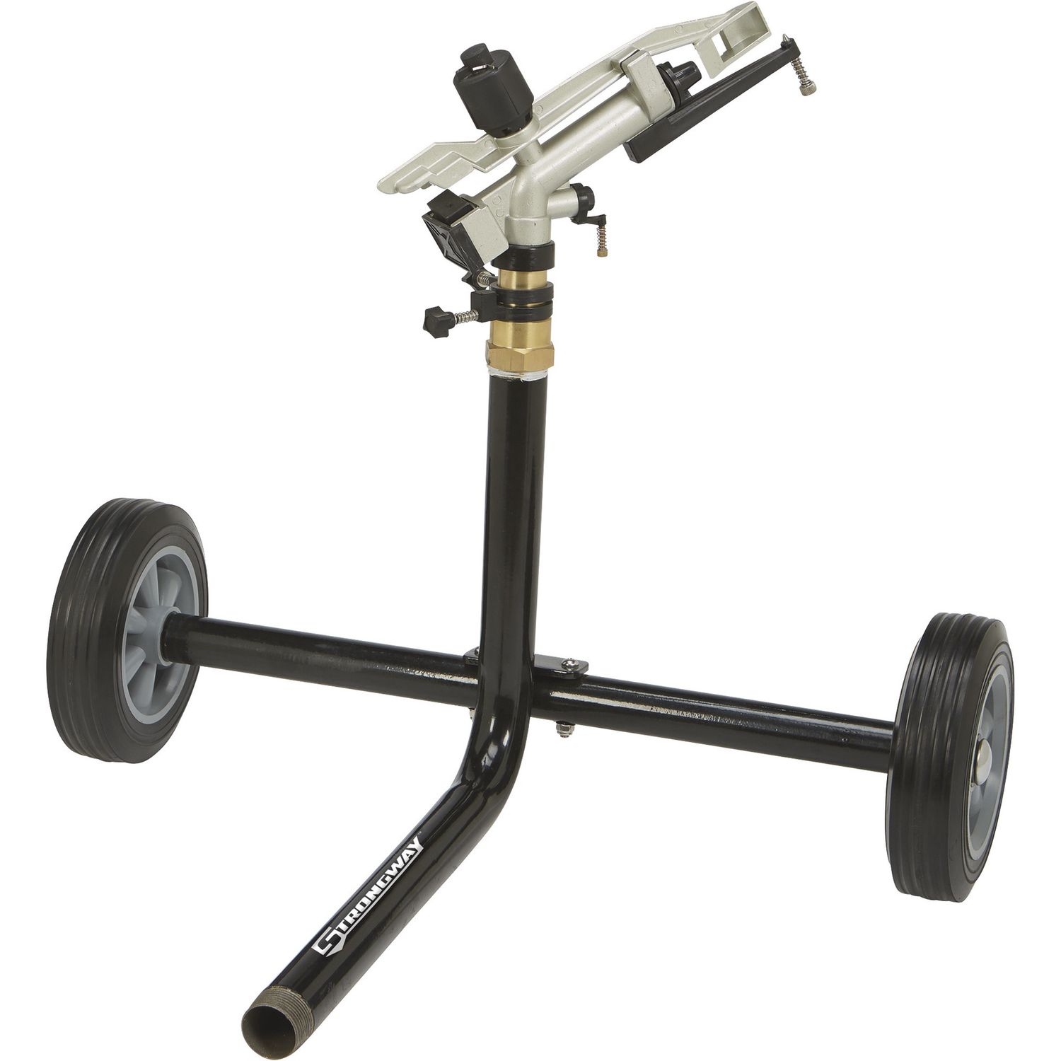 Strongway Wheeled Sprinkler, 1-1/4in. Head with 5 Nozzles, 8in. Rubber Tires