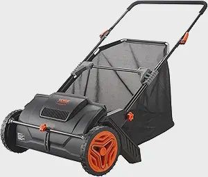 VEVOR Push Lawn Sweeper, 21inch Leaf &amp; Grass Collector, Heavy Duty Thickened Steel Durable to Use with Large Capacity 3.5 cu. ft. Mesh Collection Hopper Bag, 2 Spinning Brushes