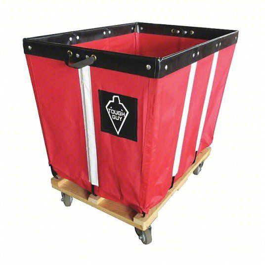 TOUGH GUY Permanent Vinyl Liner Basket Truck: 7.5 cu ft Cubic Foot Capacity, 600 lb Load Capacity