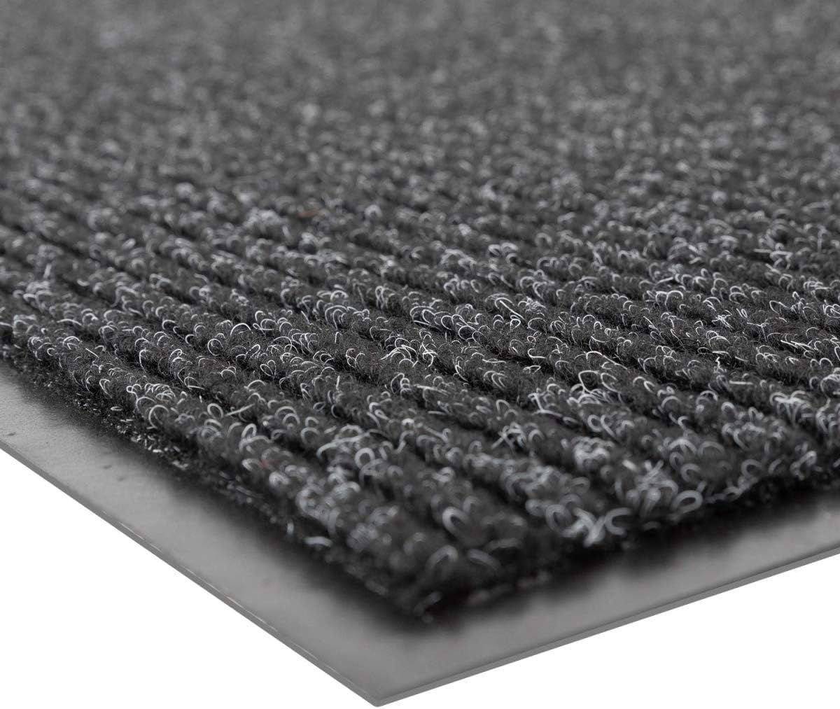 Notrax 109 Brush Step Carpeted Indoor/Outdoor Entrance Mat for Home or Office, 3&#39; X 5&#39;, Absorbent Slip Resistant Heavy Duty Entry Mat, Charcoal, 109S0035CH