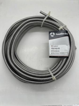 10/2 x 50 ft. Solid CU MC (Metal Clad) Armorlite Cable