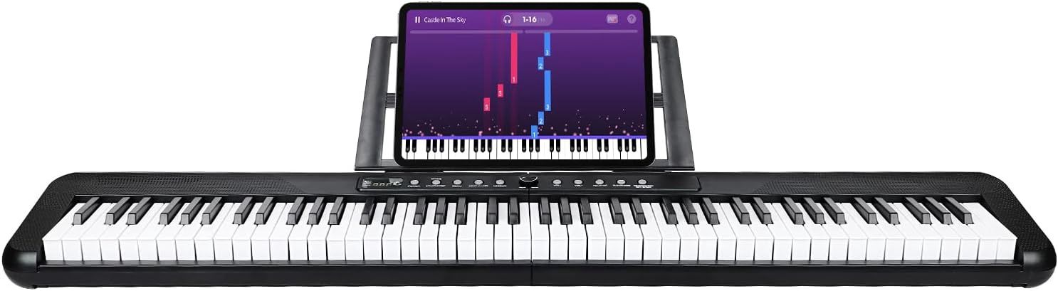 88 Key Digital Piano, Semi Weighted Electronic Keyboard Piano with Music Stand, Power Supply,Bluetooth, MIDI, for Beginner Professional at Home, Stage