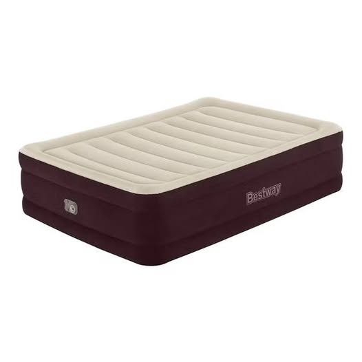 Bestway® Maroon Tritech Airbed Queen 20&quot; with Built-in AC Pump