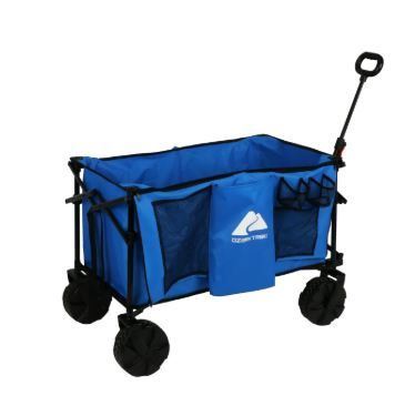 Ozark Trail All-Terrain Big Bucket Cart Wagon, Height 27&quot;, Blue