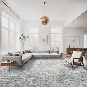 RUUGME Washable 10X14 Rug Abstract - Living Room Bedroom Large Area Rug Indoor Farmhouse Stain Resistant Carpet Non-Slip Machine Washable Distressed Soft Room Decor