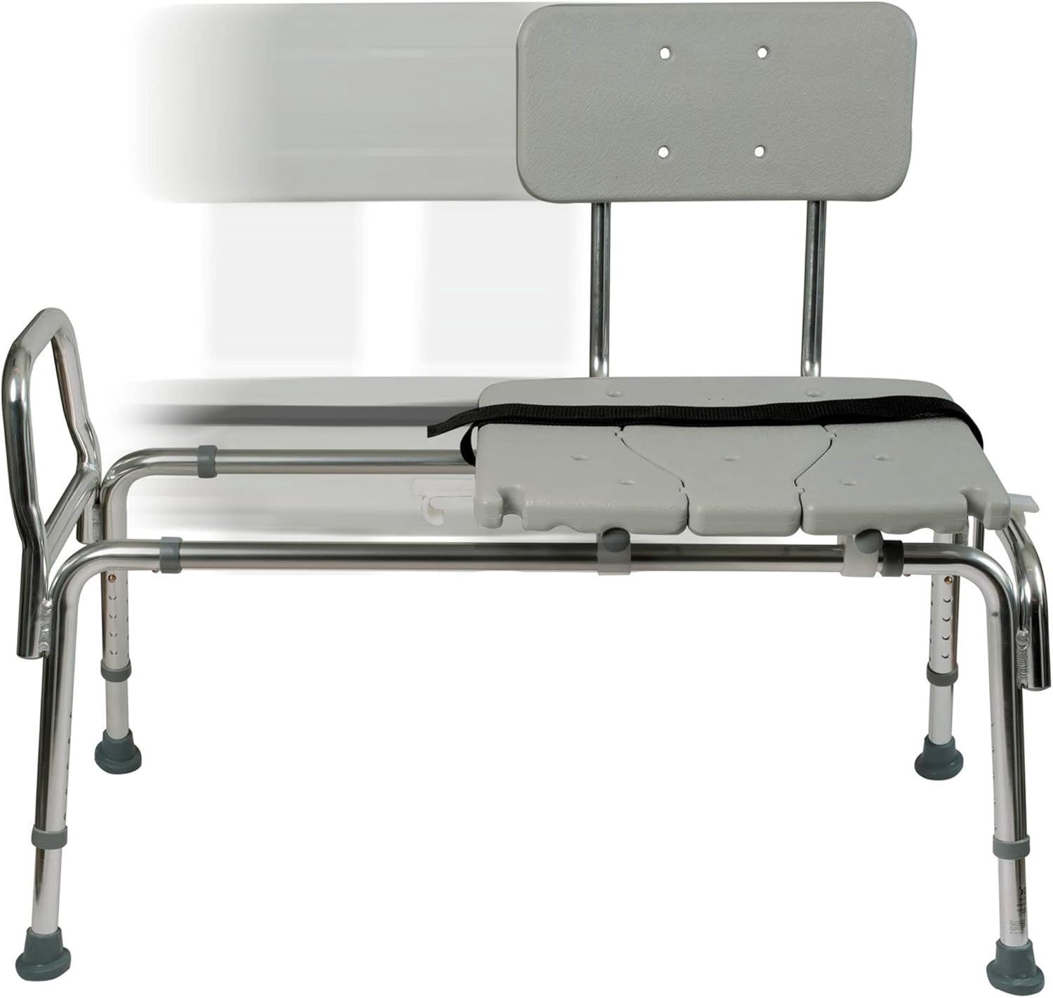 DMI Tub Transfer Bench and Shower Chair with Non Slip Aluminum Body, FSA Eligible, Adjustable Seat Height and Cut Out Access, Holds Weight up to 400 Lbs, Bath and Shower Safety, Transfer Bench