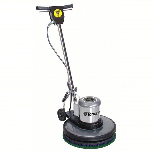 TORNADO  97595 Floor Scrubber: 20 in Machine Size, 175 RPM Max Brush Speed, 4 1/8 ft Handle Lg, Aluminum used