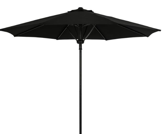 Island Umbrella NU6839 Cabo II 9-ft Spring-Up Octagonal Market Umbrella - Breez-Tex - Black