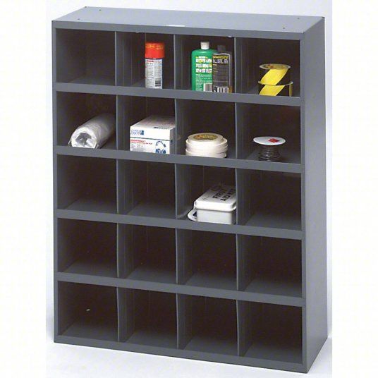 DURHAM MFG Pigeonhole Bin Unit: 34 in x 12 in x 42 in, 20 Compartments, 8 in x 11 7/8 in x 8 1/2 in
