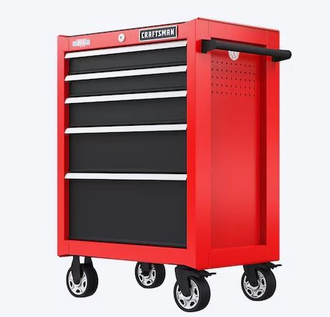 CRAFTSMAN 2000 Series 26.85-in W x 38.05-in H 5 -Drawer Steel Rolling Tool Cabinet ( Red ) scratch and dent