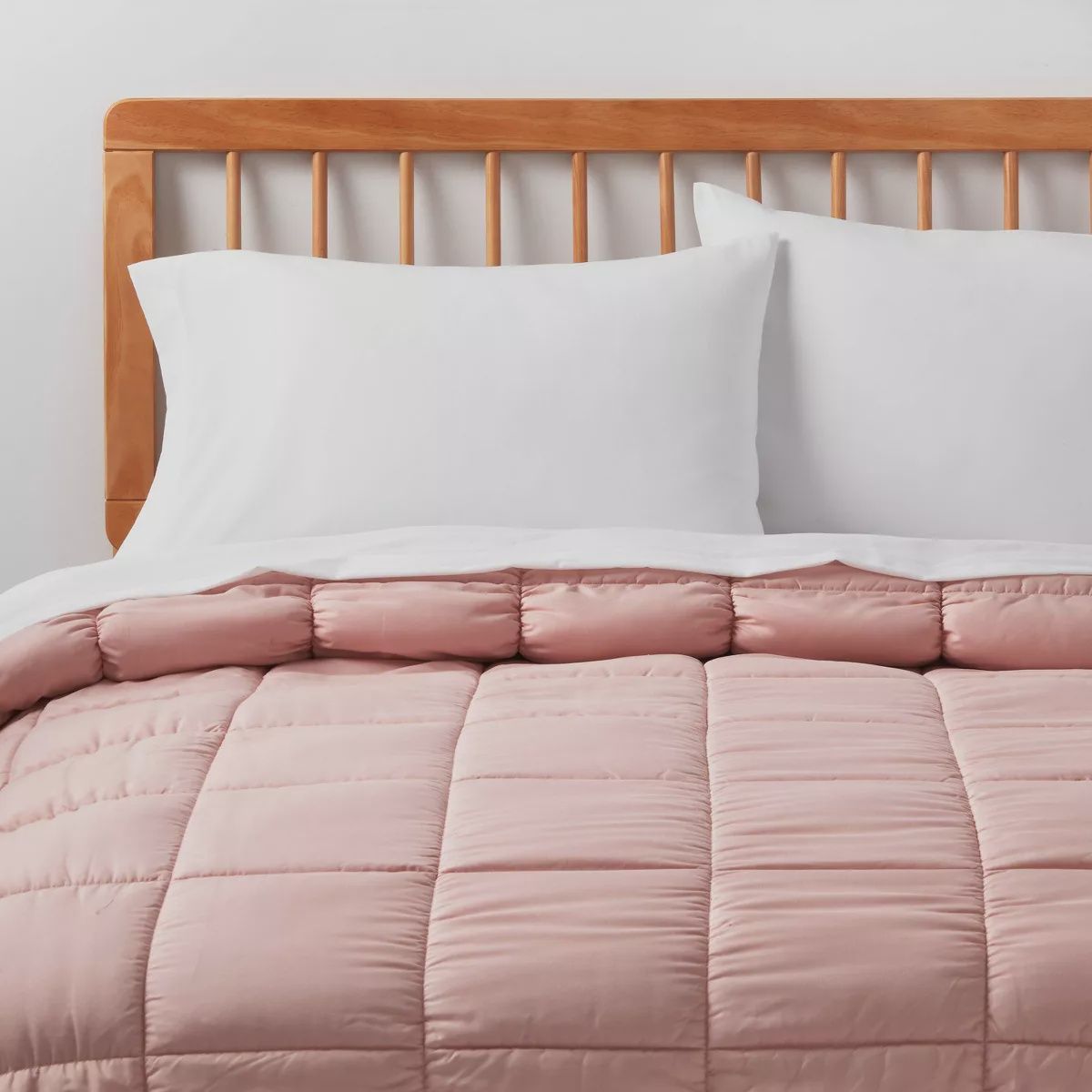 Box Stitch Puffer Comforter - Room Essentials full/queen pink