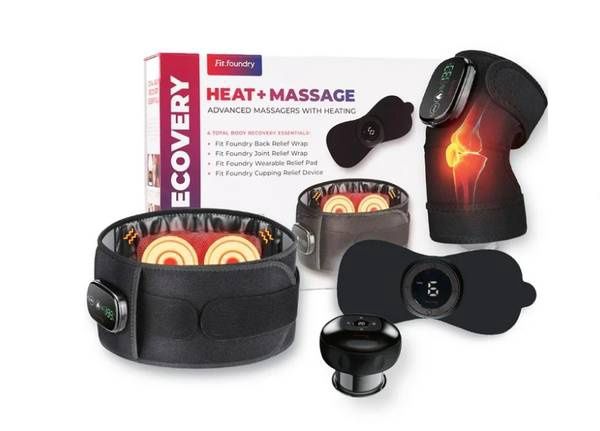 Fit Foundry 4-in-1 Heat &amp; Massage Recovery Pack for Relief