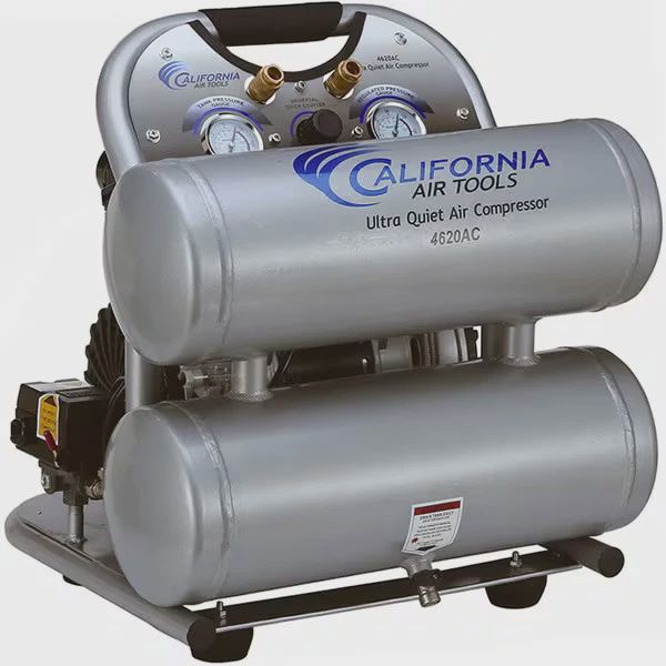 California Air Tools SP Ultra Quiet &amp; Oil-Free 2-HP 4-Gallon Aluminum Twin Tank Air Compressor