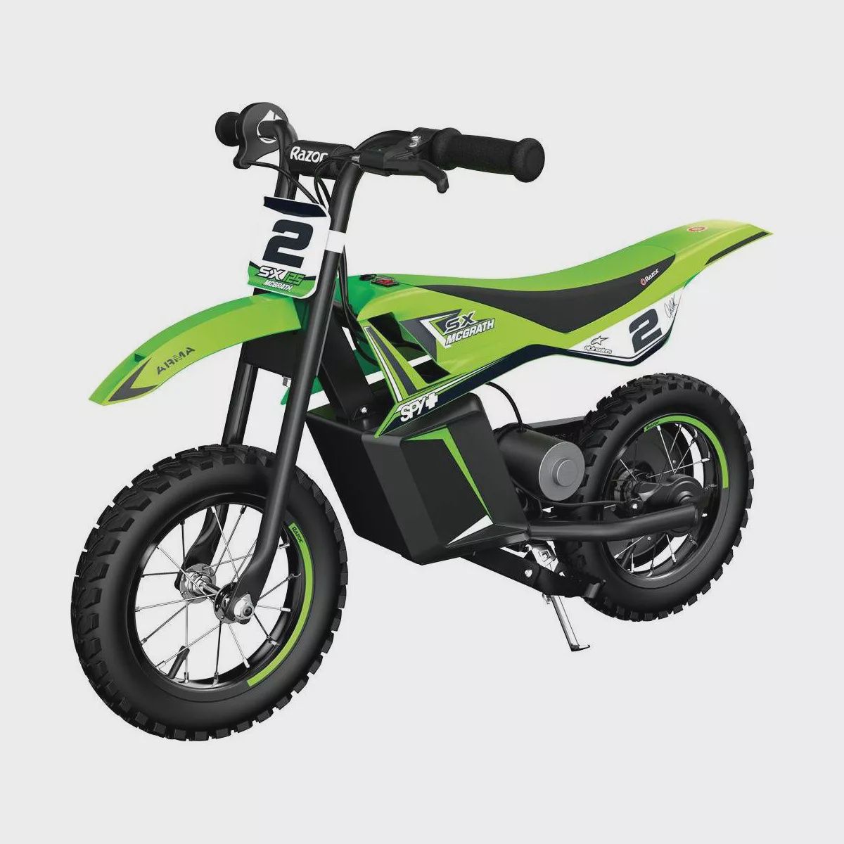 Razor SX125 12V(100W) McGrath Dirt Electric Bike - Green: Steel Frame, 12.5&quot; Wheels