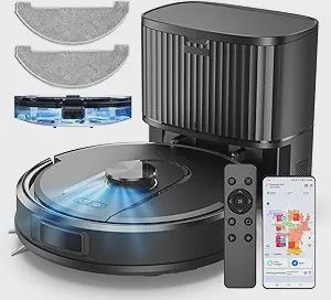 W11 Robot Vacuum and Mop with Self-Emptying, 60-Day Capacity，LiDAR Navigation, Home Mapping, 3000Pa Suction，No-Go Zones, Robotic Vacuum Cleaner for Pet Hair， Hard Floors, Carpets (Large)