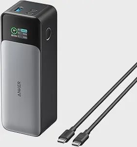 Anker 737 Power Bank, 24,000mAh 3-Port Laptop Portable Charger with 140W Fast Charging, Smart Display, for Outdoor Work, Compatible with iPhone 16/15/14 Series, Vision Pro, Samsung, MacBook, and More 