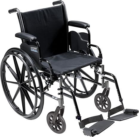 Drive Medical Cruiser III Light Weight Wheelchair with Flip Back Removable Arms, Desk Arms, Swing Away Footrests, 18&#39;&#39; Seat used
