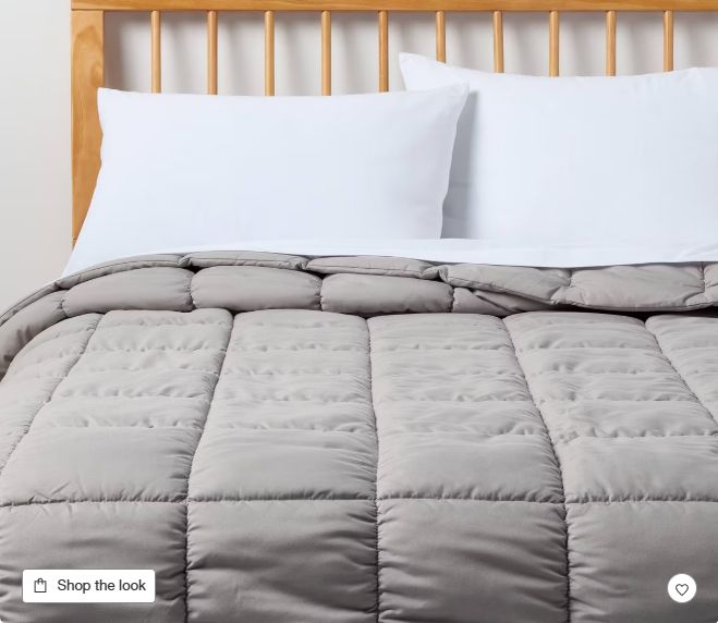 Box Stitch Puffer Comforter - Room Essentials full / queen gray