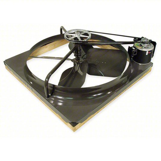 Whole House Fan: Ceiling Mount, 30 in Blade, 7,600 cfm Max., 1,200 sq ft Coverage, Belt Drive dayton 1LXN7