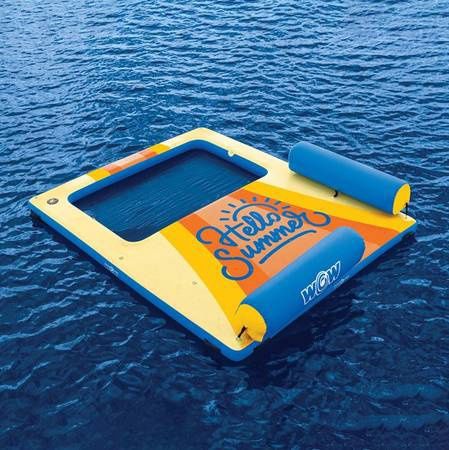 WOW Sports 8&#39; x 10&#39; Dropstitch Inflatable Dock with Mesh Seating