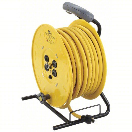 Lumapro 22M975 100 Ft L 120VAC 13 Max Amps 4 Outlet Extension Cord Reel