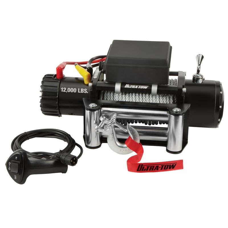 Ultra-Tow 12 Volt DC-Powered Off-Road Vehicle Winch, 12,000-Lb. Capacity, Galvanized Wire Rope used
