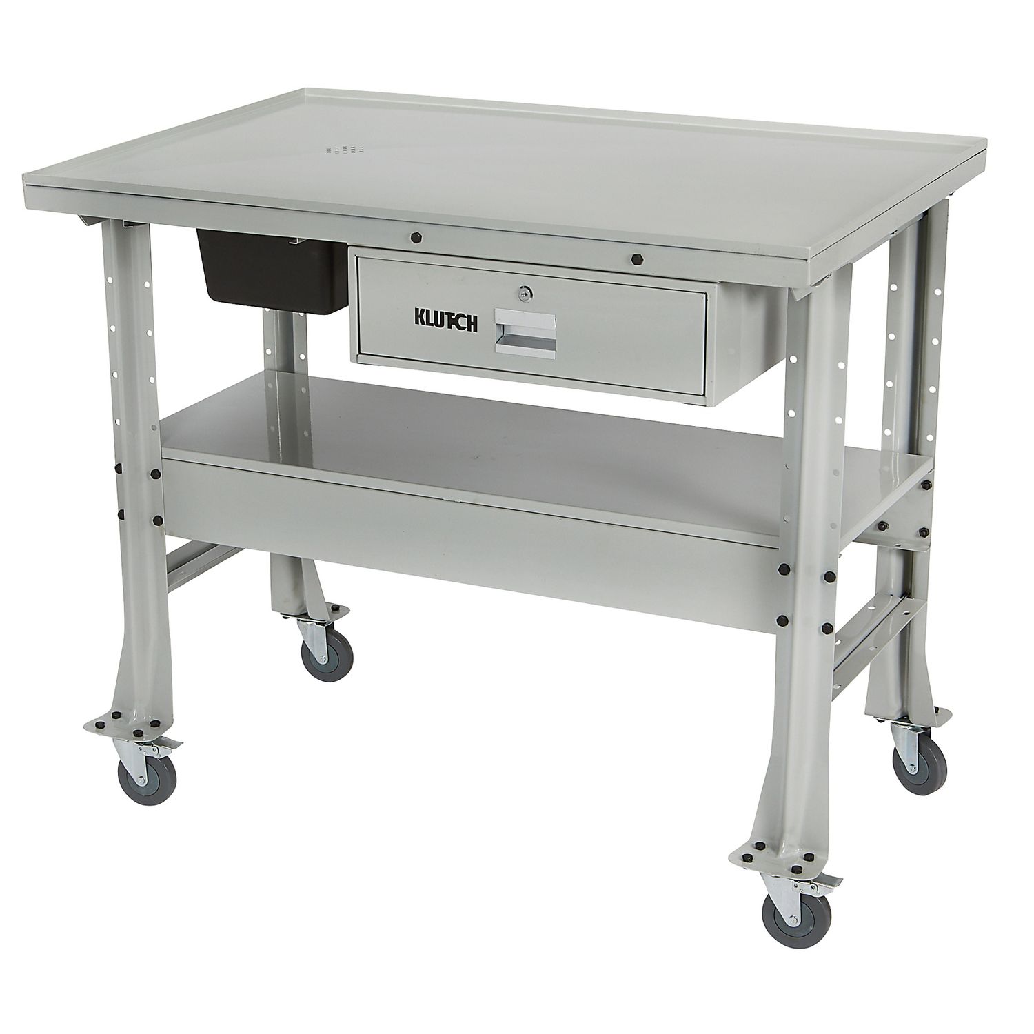 Klutch Heavy-Duty Tear Down Table Workbench w/ Drain, 1000-Lb. Capacity
