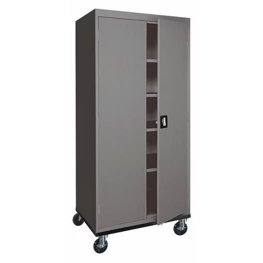 Sandusky Lee  TA4R362472-02 Solid Door Storage Cabinet, 36 in W, 78 in H, 24 in D, Dark Gray