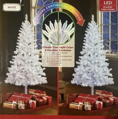 Holiday Time 6.5&#39; Pre-Lit White Madison Pine Artificial Christmas Tree