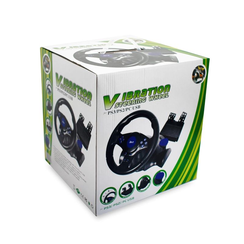 Racing Steering Wheel with Pedals and Shifters, Vibration Controller for 360, PS3, PS2, PC, 180 Degree Rotation Vibration Game Racing Wheel
