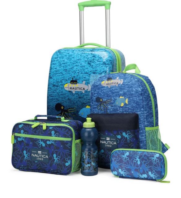 nautica Kids Back to School 18&quot; Carry-on Suitcase Set