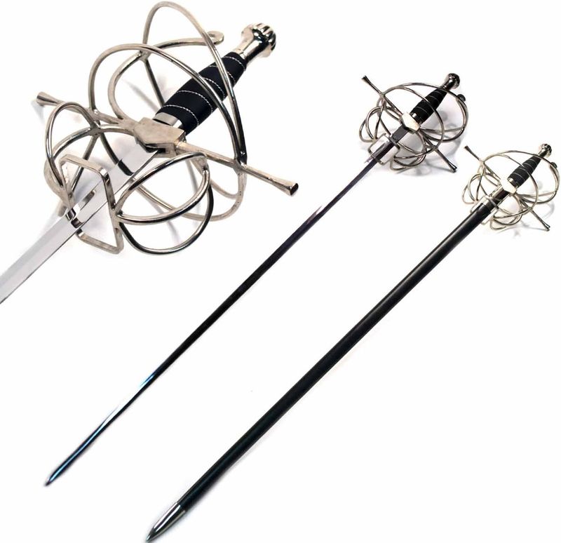 Martial Arts Supply Renaissance Rapier Fencing Sword with Swept Hilt Guard