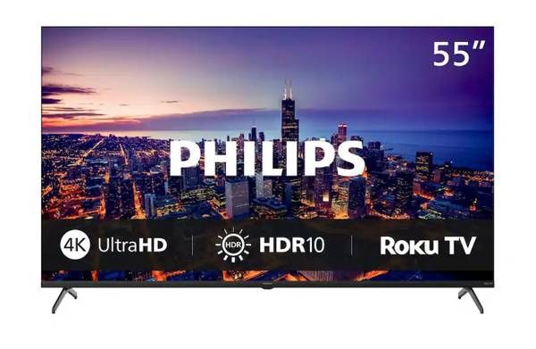 Philips - 55” Class 6000 Series LED 4K UHD Smart Roku TV