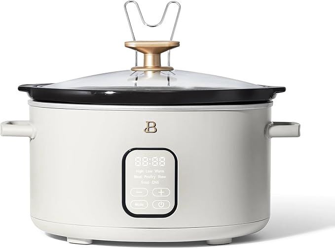 Beautiful 6 Qt Programmable Slow Cooker, by Drew Barrymore (White Icing)