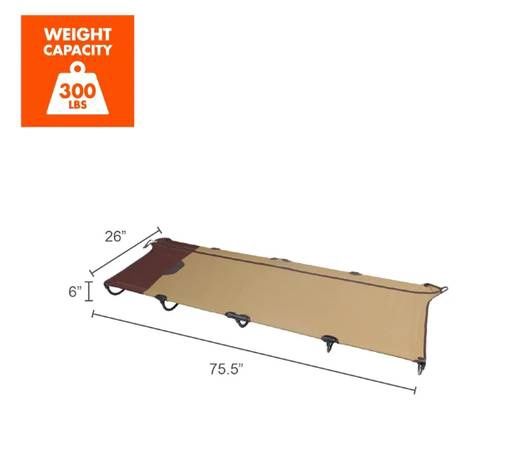 Ozark Trail Zipper Cot, Adult, 75.5&quot; x26&quot; x 5.5&quot;