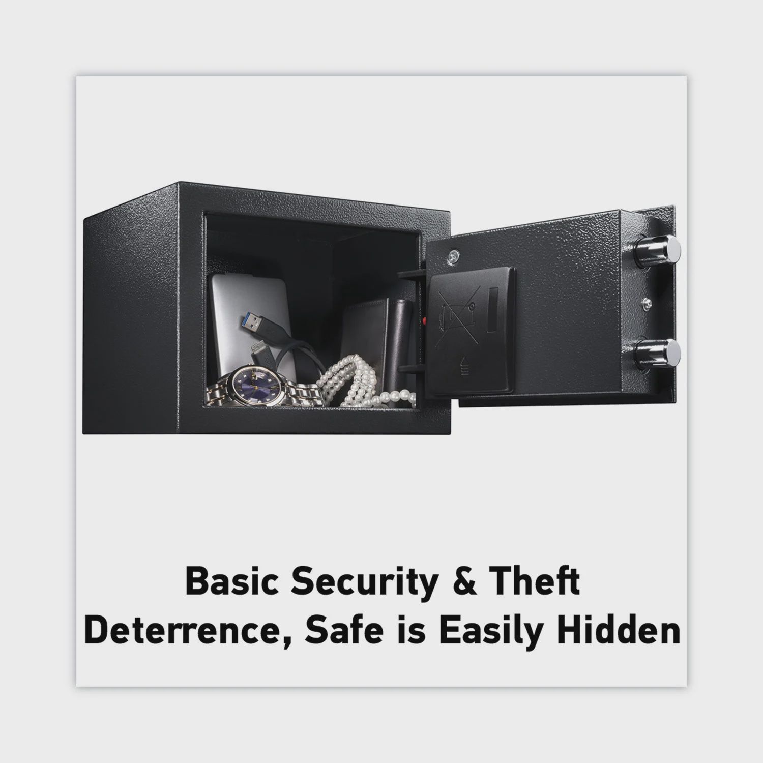 SentrySafe Electronic Security Safe, 0.14 cu ft, 9w x 6.6d x 6.6h, Black (X014E)