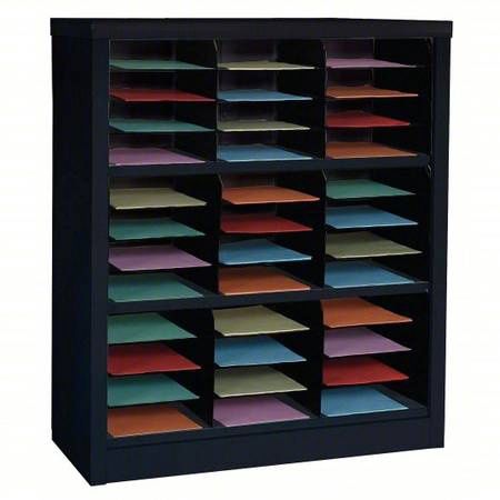 Literature and Mail Organizer: Black, 36 Compartments