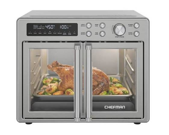 Chefman 10-in-1 Stainless Steel French Door Toaster Oven Air Fryer