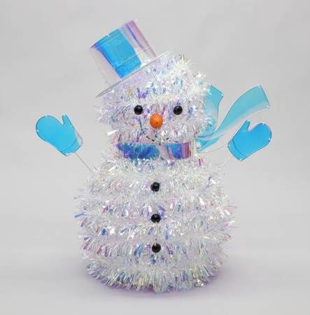 28&quot; Incandescent Tinsel Snowman Christmas Novelty Sculpture Light