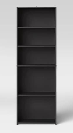 5 Shelf Bookcase Natural - Room Essentials Black