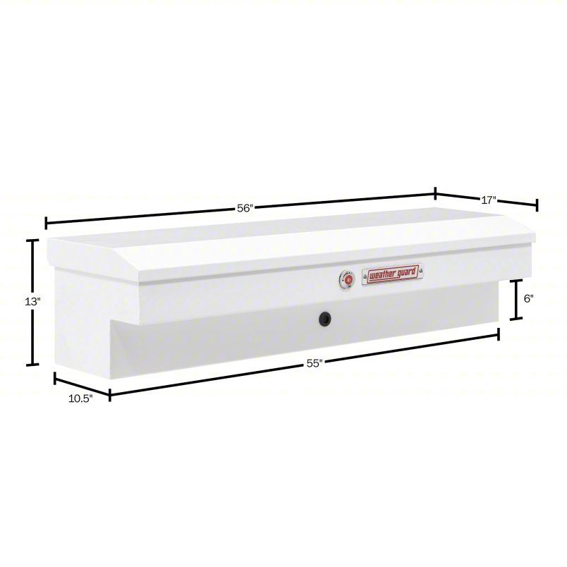 weatherguard Model 175-3-04 56in Lo-Side Box, Steel, White, 4.0 cu ft