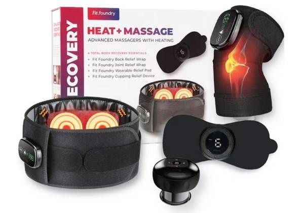 Fit Foundry 4-in-1 Heat &amp; Massage Kit Recovery Pack for Relief