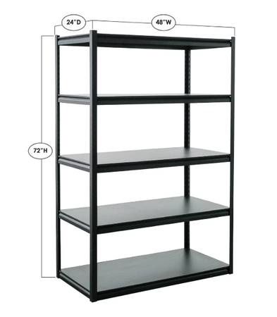 Member's Mark 5 Tier Storage Shelf, 48" W x 24" D x 72" H