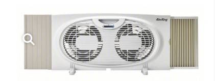 AIR KING Window Fan: 7 in Blade Dia, 2 Speeds, 450/340 cfm, Fits 12 in