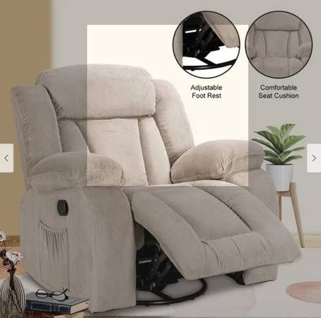 Rocker and Swivel Upholstered Recliner 350Lbs Weight Rating - $200 (norton)