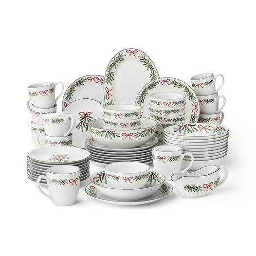 Member's Mark 53-Piece Porcelain Holiday Entertainer Set
