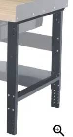 Hallowell Adjustable C Channel Workbench Leg, 30"D,