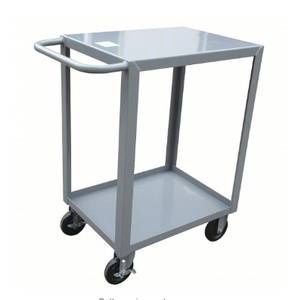 Utility Cart with Lipped &amp; Flush Metal Shelves: 1,200 lb Load Capacity