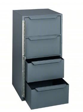Storage Cabinet: Steel, 4 Shelves, 12 7/8 in Overall Dp, Wall Mount