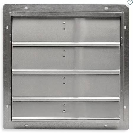 Wall Backdraft Damper, 16 in Dia Fan, 19 in H x 19 in W x 6-1/4 in D,